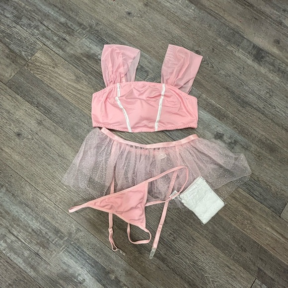 SHEIN Intimates Sleepwear Pink Sheer Lingerie Set Poshmark